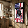 Joycorners Patriotic Black Angus Cow Wearing USA Flag Bandana and Sunglasses Patriotic Style Personalized Name 3D Canvas Poster
