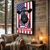 Joycorners Patriotic Black Angus Cow Wearing USA Flag Bandana and Sunglasses Patriotic Style Personalized Name 3D Canvas Poster