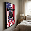 Joycorners Patriotic Black Angus Cow Wearing USA Flag Bandana and Sunglasses Patriotic Style Personalized Name 3D Canvas Poster
