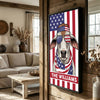 Joycorners Patriotic Brahman Cow Wearing USA Flag Bandana and Sunglasses Patriotic Style Personalized Name 3D Canvas Poster