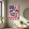 Joycorners Patriotic Brahman Cow Wearing USA Flag Bandana and Sunglasses Patriotic Style Personalized Name 3D Canvas Poster