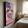 Joycorners Patriotic Brahman Cow Wearing USA Flag Bandana and Sunglasses Patriotic Style Personalized Name 3D Canvas Poster