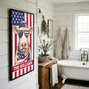 Joycorners Patriotic Charolais Cow Wearing USA Flag Bandana and Sunglasses Patriotic Style Personalized Name 3D Canvas Poster