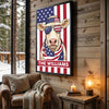Joycorners Patriotic Charolais Cow Wearing USA Flag Bandana and Sunglasses Patriotic Style Personalized Name 3D Canvas Poster