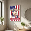 Joycorners Patriotic Charolais Cow Wearing USA Flag Bandana and Sunglasses Patriotic Style Personalized Name 3D Canvas Poster