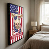 Joycorners Patriotic Charolais Cow Wearing USA Flag Bandana and Sunglasses Patriotic Style Personalized Name 3D Canvas Poster