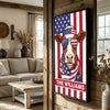 Joycorners Patriotic Hereford Cow Wearing USA Flag Bandana and Sunglasses Patriotic Style Personalized Name 3D Canvas Poster
