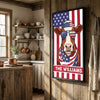 Joycorners Patriotic Hereford Cow Wearing USA Flag Bandana and Sunglasses Patriotic Style Personalized Name 3D Canvas Poster