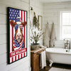 Joycorners Patriotic Hereford Cow Wearing USA Flag Bandana and Sunglasses Patriotic Style Personalized Name 3D Canvas Poster