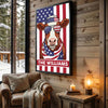 Joycorners Patriotic Hereford Cow Wearing USA Flag Bandana and Sunglasses Patriotic Style Personalized Name 3D Canvas Poster
