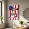 Joycorners Patriotic Hereford Cow Wearing USA Flag Bandana and Sunglasses Patriotic Style Personalized Name 3D Canvas Poster