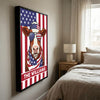 Joycorners Patriotic Hereford Cow Wearing USA Flag Bandana and Sunglasses Patriotic Style Personalized Name 3D Canvas Poster
