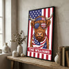 Joycorners Patriotic Highland Cow Wearing USA Flag Bandana and Sunglasses Patriotic Style Personalized Name 3D Canvas Poster