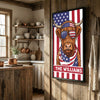 Joycorners Patriotic Highland Cow Wearing USA Flag Bandana and Sunglasses Patriotic Style Personalized Name 3D Canvas Poster