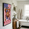 Joycorners Patriotic Highland Cow Wearing USA Flag Bandana and Sunglasses Patriotic Style Personalized Name 3D Canvas Poster