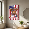 Joycorners Patriotic Highland Cow Wearing USA Flag Bandana and Sunglasses Patriotic Style Personalized Name 3D Canvas Poster