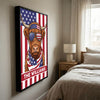 Joycorners Patriotic Highland Cow Wearing USA Flag Bandana and Sunglasses Patriotic Style Personalized Name 3D Canvas Poster