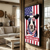 Joycorners Patriotic Holstein Cow Wearing USA Flag Bandana and Sunglasses Patriotic Style Personalized Name 3D Canvas Poster
