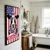 Joycorners Patriotic Holstein Cow Wearing USA Flag Bandana and Sunglasses Patriotic Style Personalized Name 3D Canvas Poster