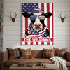 Joycorners Patriotic Holstein Cow Wearing USA Flag Bandana and Sunglasses Patriotic Style Personalized Name 3D Canvas Poster