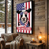 Joycorners Patriotic Holstein Cow Wearing USA Flag Bandana and Sunglasses Patriotic Style Personalized Name 3D Canvas Poster