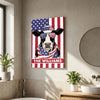 Joycorners Patriotic Holstein Cow Wearing USA Flag Bandana and Sunglasses Patriotic Style Personalized Name 3D Canvas Poster
