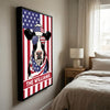 Joycorners Patriotic Holstein Cow Wearing USA Flag Bandana and Sunglasses Patriotic Style Personalized Name 3D Canvas Poster