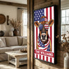 Joycorners Patriotic Jersey Cow Wearing USA Flag Bandana and Sunglasses Patriotic Style Personalized Name 3D Canvas Poster