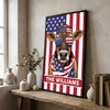 Joycorners Patriotic Jersey Cow Wearing USA Flag Bandana and Sunglasses Patriotic Style Personalized Name 3D Canvas Poster
