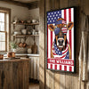 Joycorners Patriotic Jersey Cow Wearing USA Flag Bandana and Sunglasses Patriotic Style Personalized Name 3D Canvas Poster