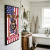 Joycorners Patriotic Jersey Cow Wearing USA Flag Bandana and Sunglasses Patriotic Style Personalized Name 3D Canvas Poster