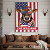 Joycorners Patriotic Jersey Cow Wearing USA Flag Bandana and Sunglasses Patriotic Style Personalized Name 3D Canvas Poster