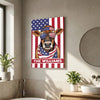 Joycorners Patriotic Jersey Cow Wearing USA Flag Bandana and Sunglasses Patriotic Style Personalized Name 3D Canvas Poster