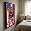 Joycorners Patriotic Jersey Cow Wearing USA Flag Bandana and Sunglasses Patriotic Style Personalized Name 3D Canvas Poster