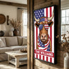 Joycorners Patriotic Texas Longhorn Cow Wearing USA Flag Bandana and Sunglasses Patriotic Style Personalized Name 3D Canvas Poster