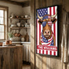 Joycorners Patriotic Texas Longhorn Cow Wearing USA Flag Bandana and Sunglasses Patriotic Style Personalized Name 3D Canvas Poster