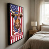 Joycorners Patriotic Texas Longhorn Cow Wearing USA Flag Bandana and Sunglasses Patriotic Style Personalized Name 3D Canvas Poster