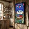 Joycorners Patriotic Charolais Cow on Farm Truck with American Flag Fireworks Rustic Country Style Personalized Name 3D Canvas Poster