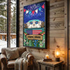 Joycorners Patriotic Charolais Cow on Farm Truck with American Flag Fireworks Rustic Country Style Personalized Name 3D Canvas Poster
