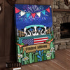 Joycorners Patriotic Holstein Cow on Farm Truck with American Flag Fireworks Rustic Country Style Personalized Name 3D Canvas Poster