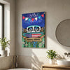 Joycorners Patriotic Holstein Cow on Farm Truck with American Flag Fireworks Rustic Country Style Personalized Name 3D Canvas Poster