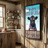 Joycorners Patriotic Black Angus Cow with USA Scarf Fireworks Patriotic Personalized Name 3D Canvas Poster