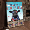 Joycorners Patriotic Black Angus Cow with USA Scarf Fireworks Patriotic Personalized Name 3D Canvas Poster