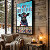 Joycorners Patriotic Black Angus Cow with USA Scarf Fireworks Patriotic Personalized Name 3D Canvas Poster