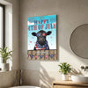 Joycorners Patriotic Black Angus Cow with USA Scarf Fireworks Patriotic Personalized Name 3D Canvas Poster