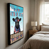 Joycorners Patriotic Black Angus Cow with USA Scarf Fireworks Patriotic Personalized Name 3D Canvas Poster