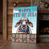 Joycorners Patriotic Brahman Cow with USA Scarf Fireworks Patriotic Personalized Name 3D Canvas Poster
