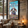 Joycorners Patriotic Brahman Cow with USA Scarf Fireworks Patriotic Personalized Name 3D Canvas Poster