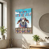 Joycorners Patriotic Brahman Cow with USA Scarf Fireworks Patriotic Personalized Name 3D Canvas Poster