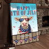 Joycorners Patriotic Charolais Cow with USA Scarf Fireworks Patriotic Personalized Name 3D Canvas Poster